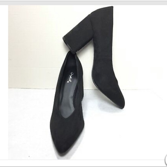NWT NIB Qupid black sueded heels - Picture 1 of 4